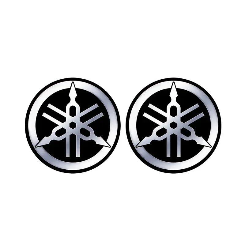 Adesivo rotondo in alluminio con logo 3D per auto e moto, adesivo in metallo per Yamaha R1 R3 R25 Mt-09 Mt07 (stile A, 2 pezzi)