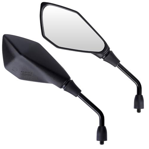 Cretassion 2 Pezzi Specchietti Moto E57 Omologati, Specchietti Moto Manubrio Universale, Specchietto Retrovisore M10 Regolabili per ATV, Scooter, Cruiser, Moped, Quad, Roller