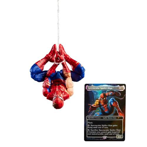 Marvel Legends Series Magic: The Gathering, giocattolo action figure di Spider-Man ferito in battaglia da 15 cm e carta con foil esclusiva collezionabile per gioco di carte