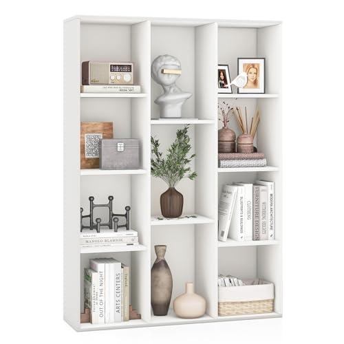 COSTWAY Libreria a 11 Cubi, Scaffale Moderno Geometrico con Kit Anti-Ribaltamento, Organizzatore di Libri Multifunzionale per Soggiorno Camera da Letto Studio, 74 x 24 x 106 cm