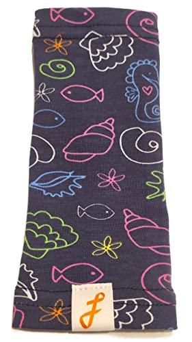 CopriPICC: fascia copertura linea PICC per chemioterapie e/o dispositivi sottocute per misurazione diabete e glicemia su braccio (Blu conchiglie neon)