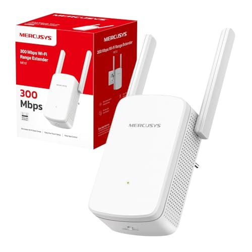 Mercusys TP-Link ME12 Ripetitore WiFi, Velocità Single Band 300 Mbps, Ripetitore WiFi Potente per Casa, 2 Antenne Esterne, Potenzia Copertura, Amplificatore, WPA3-PSK, Easy Setup