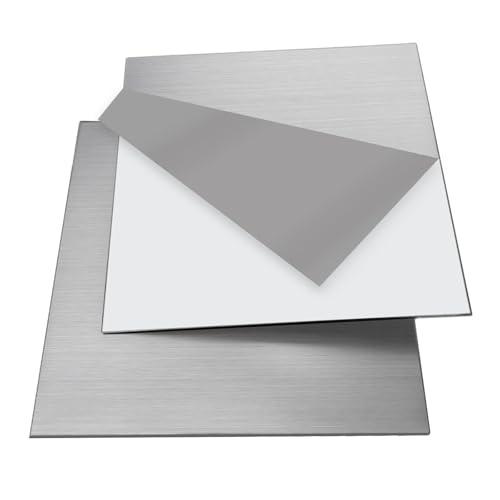 KANABI 2PCS 304 lamiera di acciaio inossidabile 15cm x 15cm x 0.8mm, spessore 0.8mm, 304 quadrato piastra in acciaio inossidabile per DIY Crafts Riparazione Modello Incisione Punzonatura Taglio