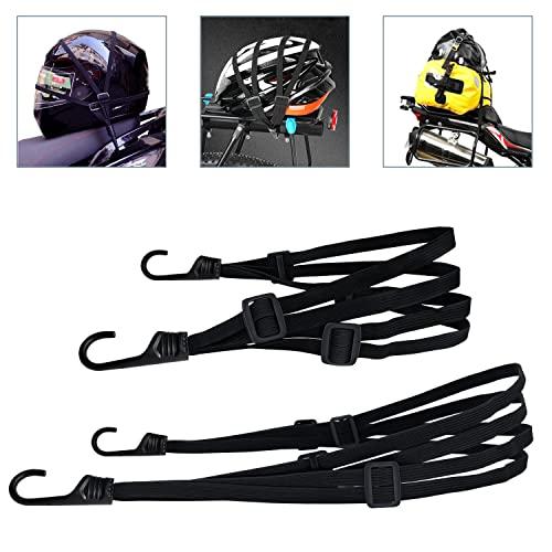2 Pezzi Cinghia Elastica con Ganci, Cinghie per Moto, Cinghie per Bicicletta, Cinghie per Valigie Bagagli, Cinghie del Casco, Cinghie Elastiche per Bagagli (60 cm + 90 cm, 2 Pezzi)