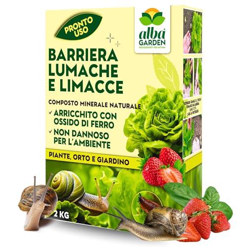 Albagarden - Lumachicida Granulare Naturale con Ossido di Ferro - Barriera Lumache e Limacce a Base di Minerali - Granulare 2 KG