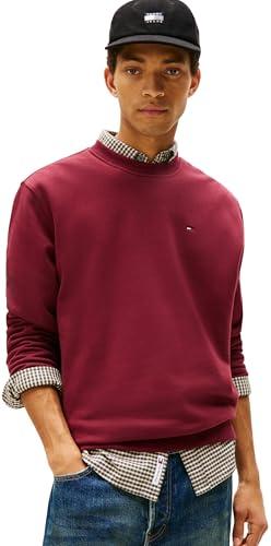 Tommy Jeans Tjm Reg S Flag Crew Dm0Dm20741, Felpa Pullover, Uomo, Rosso (Red Wine), L