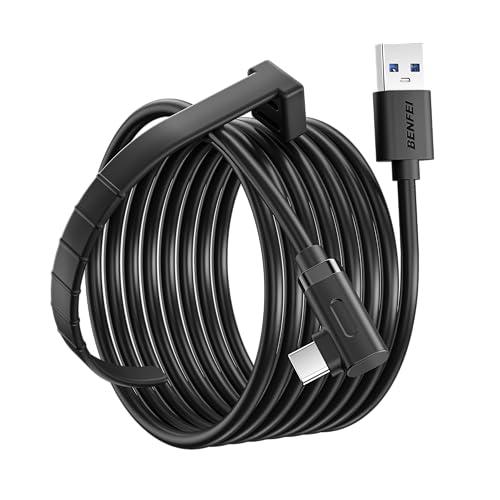 BENFEI Link Cable 4.8M Compatibile con Oculus/Meta Quest 3, Quest2/Pro/Pico 4 Accessori e PC/SteamVR, Trasferimento dati ad alta velocità per PC, cavo da USB 3.0 a USB C per cuffie VR