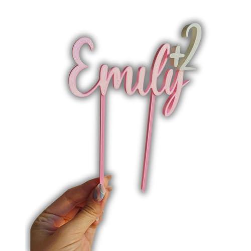 Topper Torta Personalizzato Nome + Età – Decorazione Compleanno in Stampa 3D – Cake Topper Bambini e Adulti - Topper per Torta Compleanno, Matrimonio, Battesimo, Comunione, Cresima - Decorazione Torta