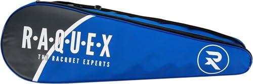 Raquex Borsa tre racchette da badminton - Custodia per racchette da badminton o da squash, con tracolla regolabile - Borsa sportiva per racchette da uomo e da donna (Blu)