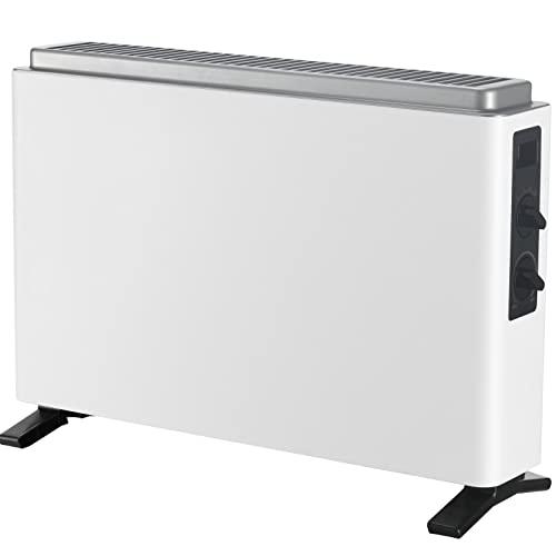 Midea NDK20-21AE Stufetta Elettrica Basso Consumo Termoconvettore Elettric Slim Termostato Regolabile Stufa Elettrica 2000W, 3 Livelli di Potenza, Silenzioso, Bianco