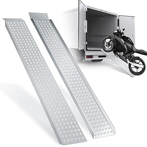 Tubiaz 2X Rampe di Carico, Rampa di Accesso 400 kg Max, Rampe per auto Dimensioni 160 x 23,5X 4cm, Antiscivolo Rampa per Rimorchio,per Garage, Marciapiede, Camion, Scooter, Bici, Moto
