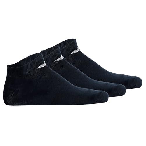 Emporio Armani Calzini casual da uomo in cotone, confezione da 3, blu, taglia unica, Blu/Blu/Blu, Taglia unica