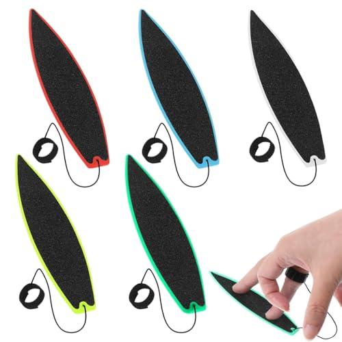 QEXUJOW Tavole da Surf,Set di 5 pezzi per finger surfboard, finger skateboard creativo, mini tavola da surf, set mini fingerboard skateboard, rilassa il tuo dito