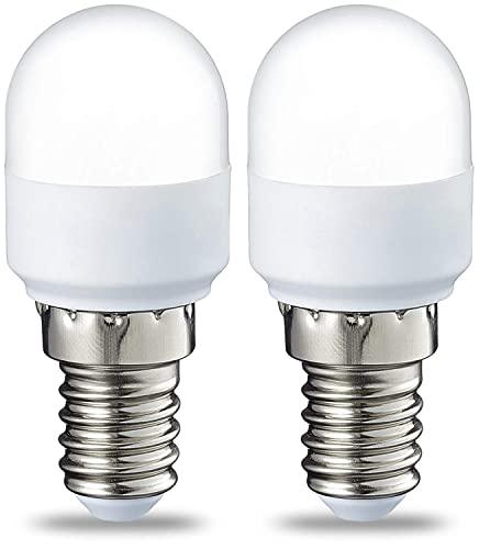 Amazon Basics Confezione da 2 lampadine LED E14 T25 per frigorifero, 1.7 W (sostituisce quella da 15 W), luce bianca calda, non dimmerabili