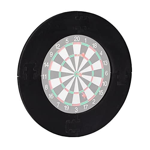 Relaxdays Cornice per Bersaglio Freccette, 4 parti, Anello Protettivo per Dartboard da 45 cm, EVA, Ø 72 cm, in Nero