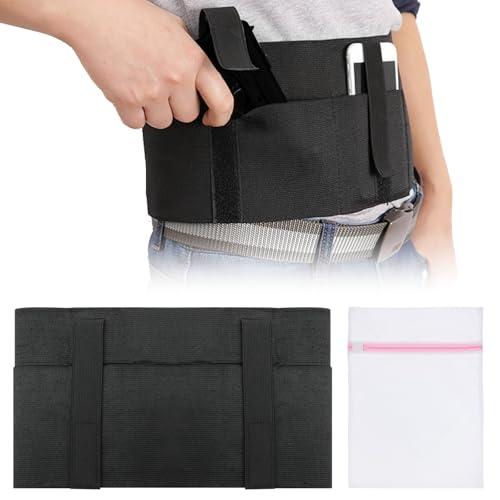 BORISCA Elastica Fondina Fascia Addominale in Neoprene, Porta Pistola Nascosta con Tasca, Multiuso Mini Borsa da Bucato