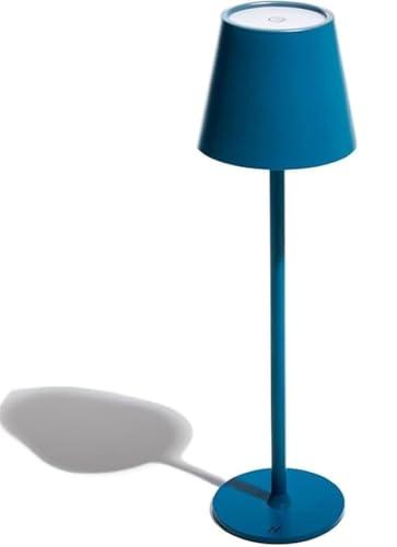 Muitomas, Lampada da Tavolo con Controllo Touch e Intensità della Luce Regolabile, Lampada Design da Comodino o Scrivania, Ricarica cavo USB-C, Batteria 1800 mAh, Colore Blu Ottanio