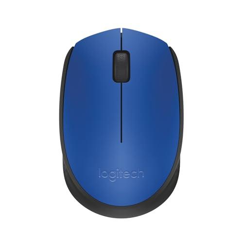 Logitech M171 Mouse Wireless per PC, Mac, Laptop, 2,4 GHz con Mini Ricevitore USB, Tracciamento Ottico, Durata della Batteria di 12 mesi, Ambidestro - Blu
