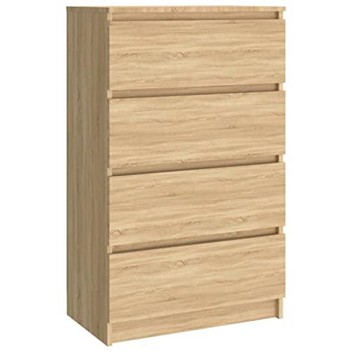 vidaXL Credenza Minimalista Elegante Moderna con 4 Cassetti Pratica Resistente Madia Armadietto Cassettiera Rovere Sonoma 60x35x98,5 cm Multistrato