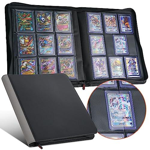 PREZA Toploader Binder - Holds 216 Top Loaders - 9 Pocket Top Loader Binders - Trading Card Binder for Toploaders - Top Loader Binder Card Storage Box (Black)