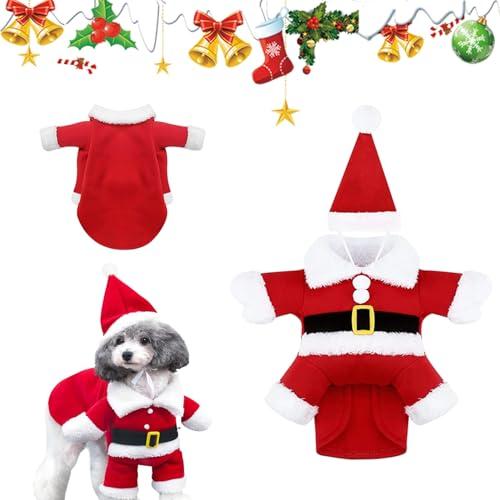 Vestiti dell'animale Domestico di Natale, Vestiti di Natale per Cane, Gatto Vestiti Natale, Vestiti Natale Gatto Cane con cappellino da Babbo Natale,per Cani Piccolo e Medio e Gatti