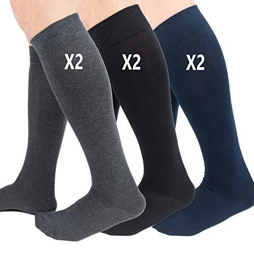 Ciocca Calze uomo lunghe, caldo cotone ritorto resistente - 6 Paia - Due taglie
