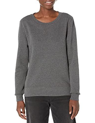Amazon Essentials Felpa in Pile Girocollo (Disponibile in Taglie Forti) Donna, Carbone Puntinato, XL