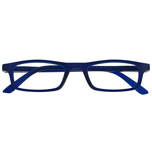 OPULIZE Opaco Blu Navy Leggero Lettori Stile Designer Uomo Donna Cerniere Molla R17-3 +2,50-50 Gr