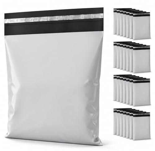 Buste Spedizione 35x52 cm 50 Pezzi, Sacchetti Spedizione Impermeabili HDPE con Chiusura Adesiva Ed Interno Nero, Buste Opache Anti-Manomissione per Vinted e E-commerce