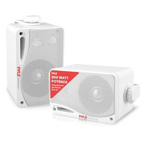 Pyle Cassa Bluetooth Wireless Impermeabile per Esterni, 3 Vie, Attivi/Passivi, Montaggio Parete/Soffitto, Resistente Intemperie, Patio e Interni