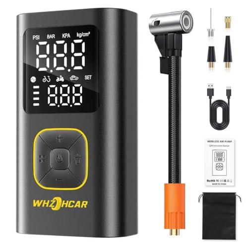 Compressore Aria Portatile 150PSI 6000mAh Mini Compressore 4 Modalità con Torcia LED Arresto Automatico Gonfiatore Elettrico Portatile per auto, Moto, Bici, Palla