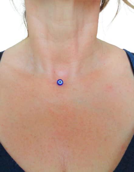 ◦•● PUNTO DI LUCE GALLEGGIANTE EVIL EYE MAGIC EYE COLLAR ◉●•◦ collana di perle di vetro fluttuante unica