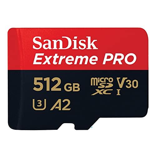 SanDisk Extreme PRO 512GB scheda microSDXC + RescuePro Deluxe, Velocità fino a 200 MB/s + adattatore SD, RescuePRO Deluxe, UHS-I, Class 10, U3, V30