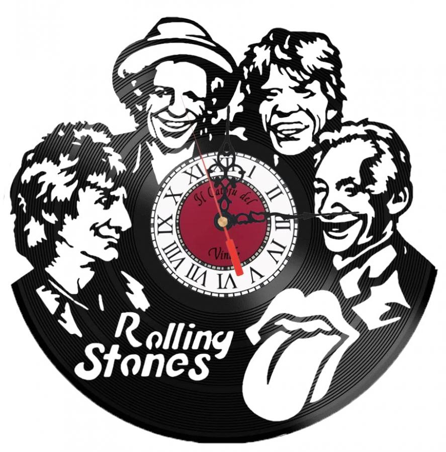 Orologio da Parete in Vinile musica rock – Design Rolling stones – Decorazione Murale per Casa, Cameretta o Ufficio – Idea Regalo Originale per Fan e Amanti della musica– Catoju