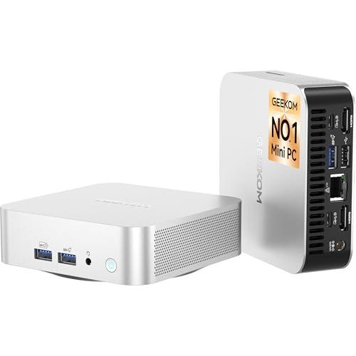 GEEKOM A6 Mini PC(Garanzia 3 Anni) con AMD Ryzen 7 6800H e Radeon 680M,32GB DDR5 e 1TB SSD,LAN 2.5G Ultra Veloce,Mini PC Windows 11 Pro,USB4.0,8K@60Hz/4K@120Hz,Slot SD|Compact Aluminum Design