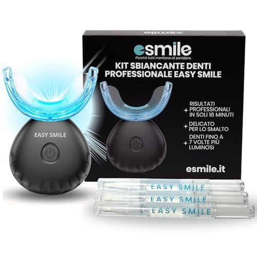 ESMILE - Kit Sbiancante Denti Professionale con Lampada LED - Elimina le Macchie in 16 Minuti - Sicuro per lo Smalto