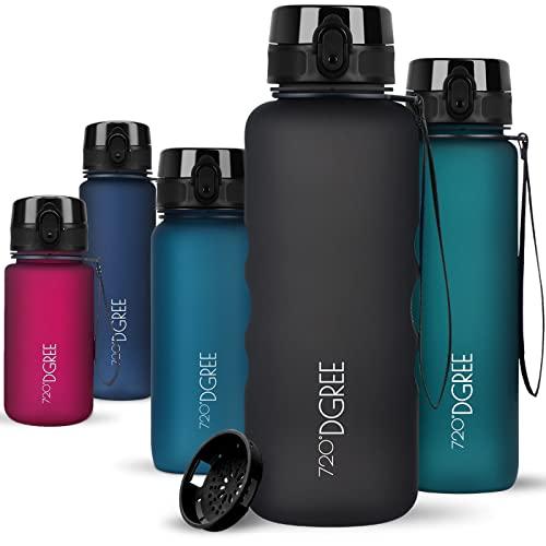 720°DGREE Borraccia da 1,5 l uberBottle + setaccio per frutta, softtouch, senza BPA, a prova di perdite, bottiglia d'acqua XL, borraccia ideale per sport, palestra, escursionismo, campeggio,