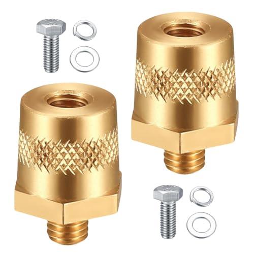 Adattatore per poli della batteria, polo della batteria per auto, coppia positiva negativa con filettatura esterna M6, morsetti per batteria in ottone con viti in acciaio inox, per yacht, auto,