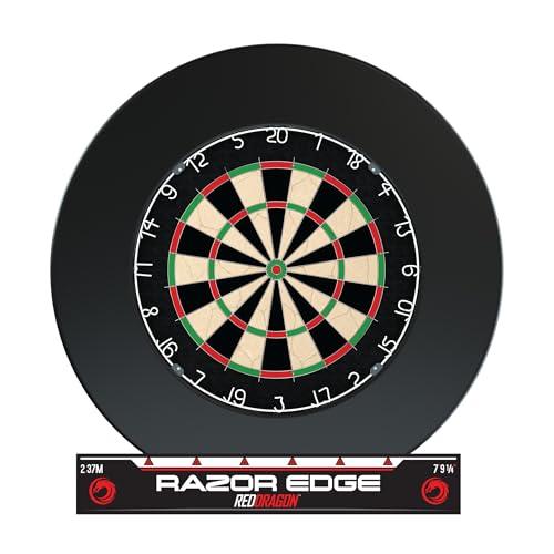 RED DRAGON Ultimate Dart & Surround Ring Set - Bersaglio con Punta in Acciaio - Include Bersaglio con setole, Protezione per Parete del tabellone con Linea oche