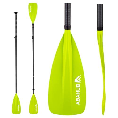 Abahub Pagaia SUP Kayak Carbonio 2 in 1 Pagaia Remi Regolabile Paddle Timone Leggero per Stand up Paddleboard, Albero in Carbonio Nero/Blu/Verde/Grigio/Arancione/Rossa in Plastica Nylon Lama