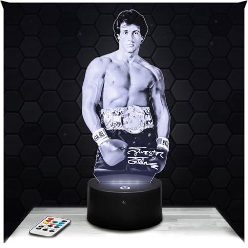 Lampephoto.fr - Lampada 3D S. Stallone, Decorazione Attore, Idea Regalo Oggetto S. Stallone Luce Notturna Tattile Adulto Decorazione Camera, Idea Regalo Natale Donna Originale, illusione 3D Led TOP