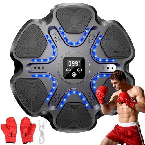 KIKILIVE Macchina da Boxe Musicale con Guanti, Smart Bluetooth Interactive Punching Trainer, Attrezzature da Boxe a Parete per Adulti e Bambini, Perfetto per la Palestra di Ufficio Domestico
