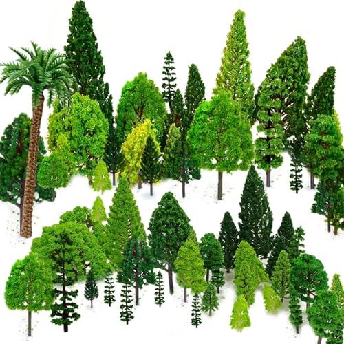 Modello Misto Alberi, 29pz 4-16 cm, Alberi H0, Basi per Diorama, Alberi di Plastica per Progetti, Alberi Modello, per Diorami, Alberi Modellismo