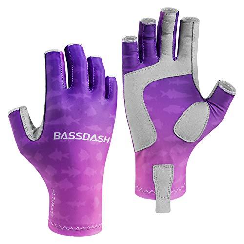 Bassdash ALTIMATE UPF 50+ Guanti da pesca da donna UV Protezione solare Guanti senza dita per kayak pagaia escursionismo ciclismo guida tiro allenamento