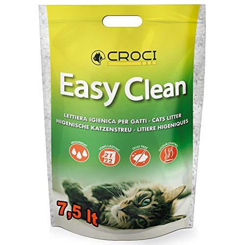 Croci Easy Clean - Lettiera Gatto Silicio - Sabbia Lettiera per Gatti in Cristalli di Silicio - Sabbietta Gatto ad Alto Assorbimento e Veloce da Pulire, 7,5 Lt