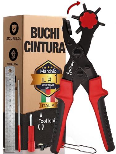 Pinza fustellatrice per cinturini orologi [SET COMPLETO] | Macchina per buchi cintura in pelle, carta, stoffa, Biothane e altro. Macchinetta buca cinture, perforatore con leva di comfort