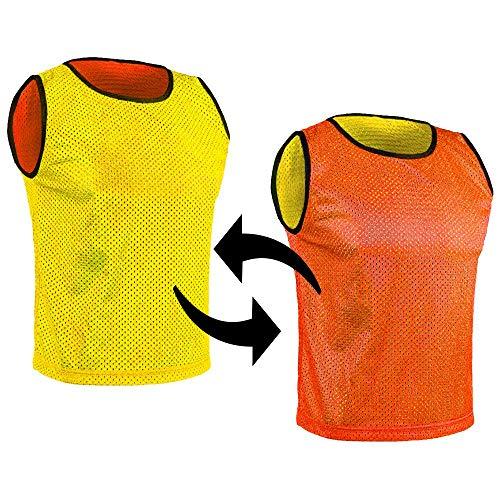 SPORTBIBS Pettorina Bilaterale Double Face Riutilizzabile da Allanamento Bavaglini da Calcio, Basket e Giochi di Squadra, reversible Calcetto per Bambini, Ragazzi e Adulti, molti colori e taglie