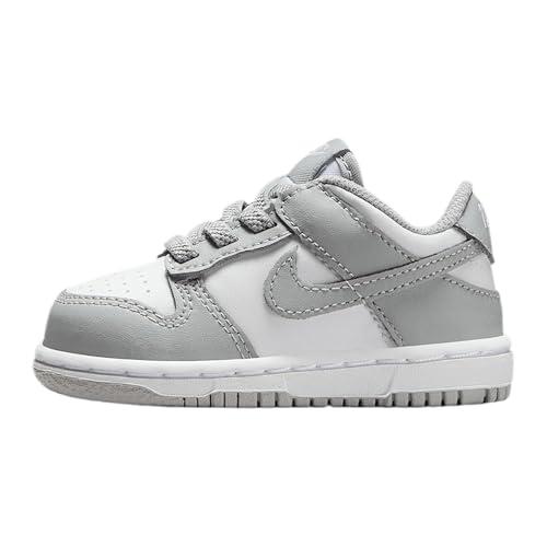 Nike Dunk Low Baby/Toddler Shoes (FB9107-123, Bianco/Bianco/Grigio fumo chiaro), Bianco/Grigio Fumo Lt - bianco, 6 Toddler