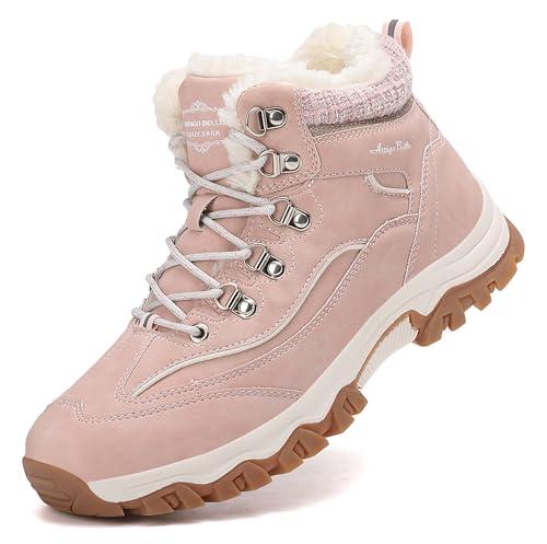 ARRIGO BELLO Stivali Da Neve Donna Invernali Scarpe Da Donna Invernale Trekking Stivaletti Outdoor Casual Camminate Antiscivolo Boot (Rosa5071, 41)