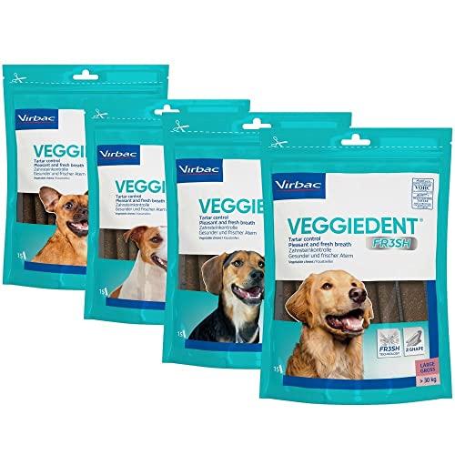 Virbac Veggiedent Mangime Complementare 15 Strisce Anti Tartaro e Alito Fresco per Cani Sotto 10 Kg
